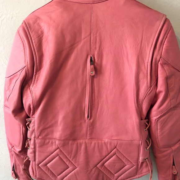 Leather king pink biker jacket w removable liner! - Picture 3 of 8